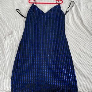 Black and Blue sparkle Formal Dress